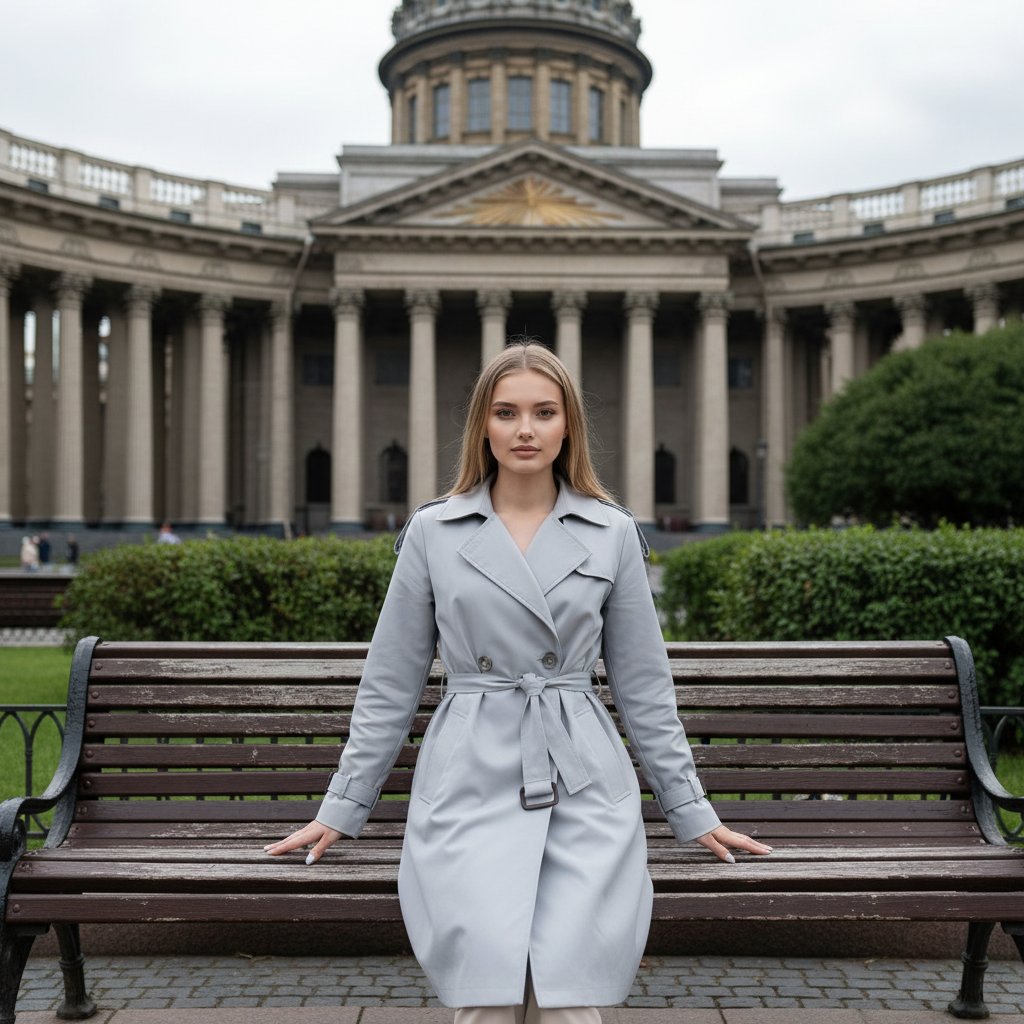 Женщина у Казанского собора