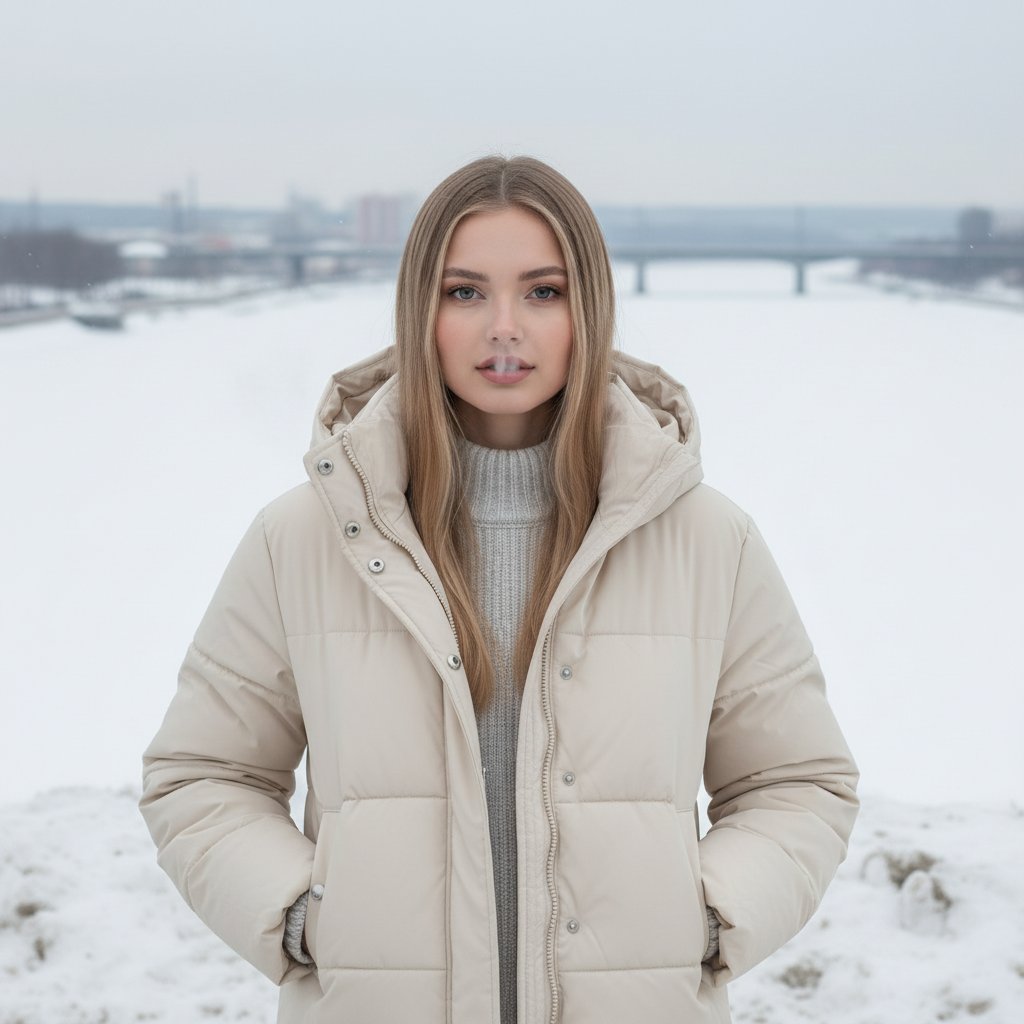 Зимний портрет на мосту